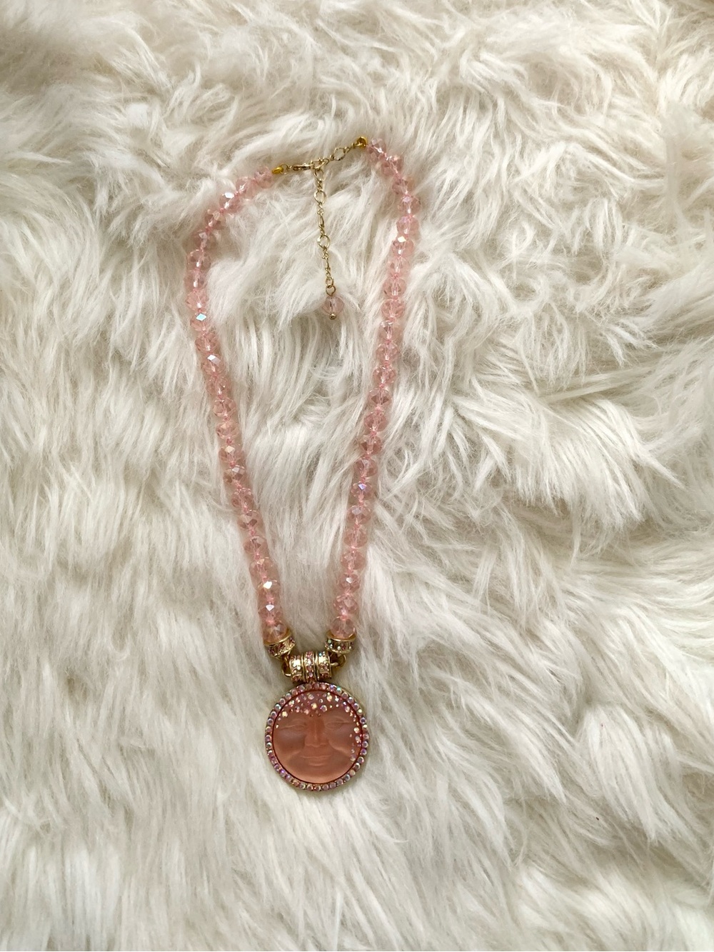 Kirk’s Folly Baby Pink Beaded Vintage/Retro Style Necklace